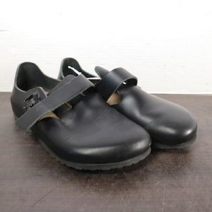 Birkenstock London black smooth leather shoes